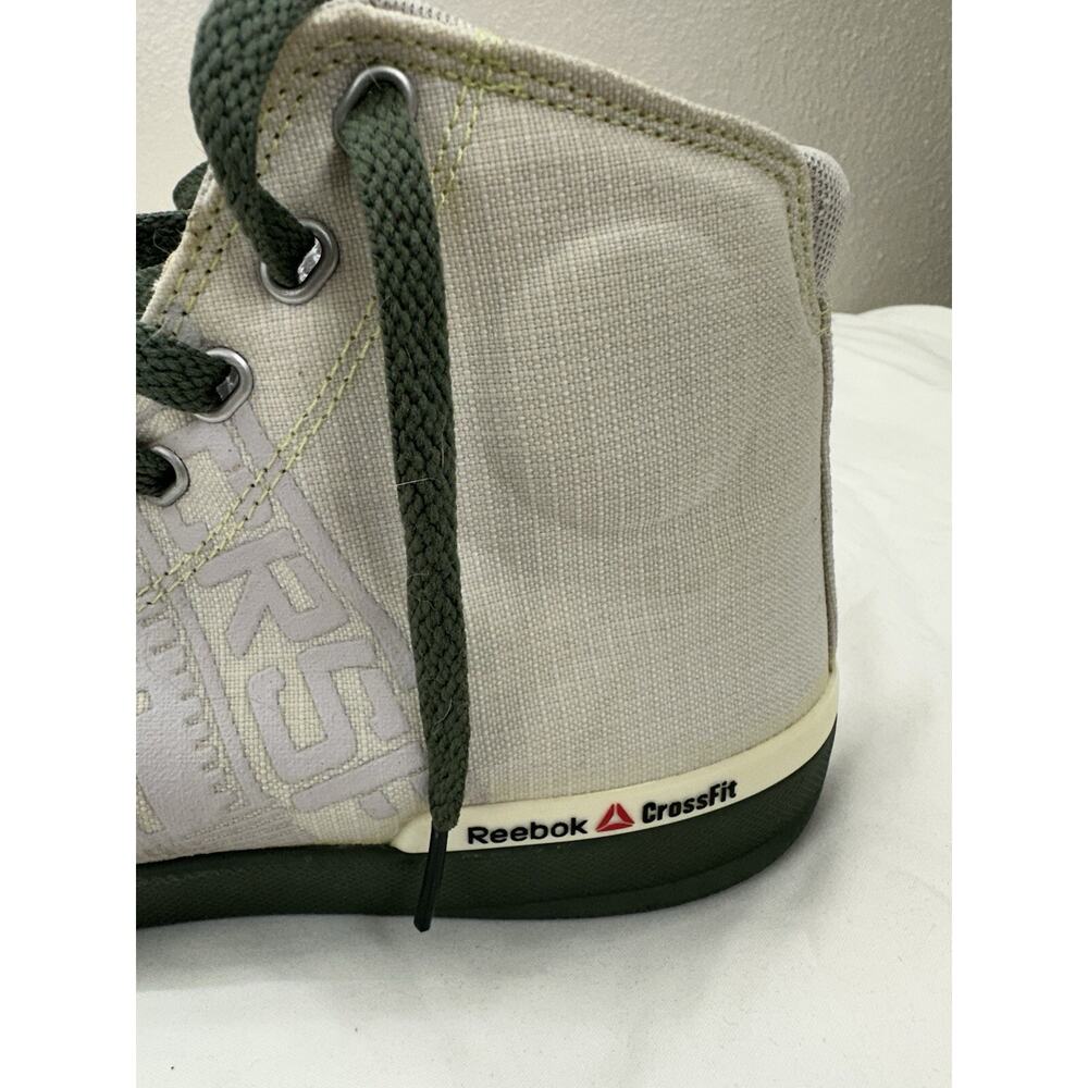Reebok Crossfit Sneakers Size 8.5 High Top Trainer Shoes Lace Up White Green - Picture 9 of 12